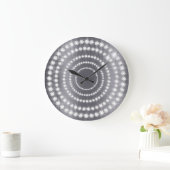 Grafietvip grijze zilverdiamantoneindige cirkel grote klok (Huis)