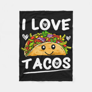 Grafisch 365 I Love Tacos T-shirt Cinco de Mayo Ta Fleece Deken
