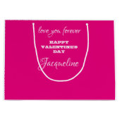 Grafisch aangepaste warmroze Valentijnsdag Large Cadeautasje (Voorkant)