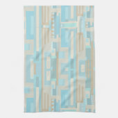 Grafisch abstract zee aan de kust, gekleurd theedoek (Verticaal)