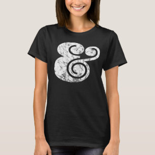 Grafisch afdruk Ampersand "&"   BL White   T-shirt