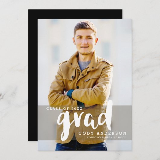 Grafisch Afstudeerder Moderne Borstel Letterig | A Kaart (Voorkant / Achterkant)