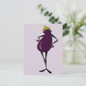 GRAFISCH AUBERGINE VERTICAAL KLEURRIJK BRIEFKAART (Staand voorkant)