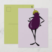GRAFISCH AUBERGINE VERTICAAL KLEURRIJK BRIEFKAART (Voorkant / Achterkant)