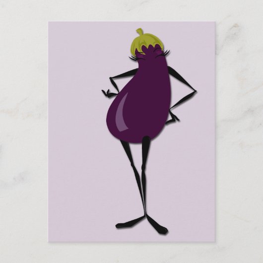 GRAFISCH AUBERGINE VERTICAAL KLEURRIJK BRIEFKAART (Voorkant)