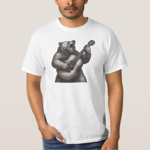 Grafisch Beer spelen gitaar Mannen T-shirt