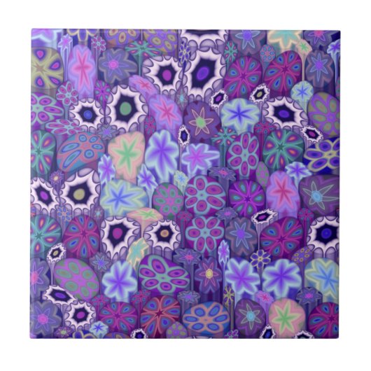 Grafisch bewustzijn Millefiori Tegeltje (Voorkant)