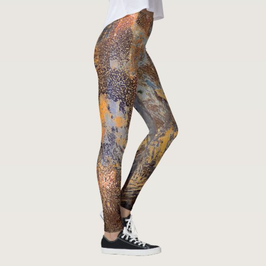 Grafisch bezoedeld metaal Abstract gevlekt patroon Leggings (Rechts)