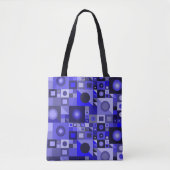 Grafisch blauw kleurrijke liefde voor moderne vrou tote bag (Voorkant)