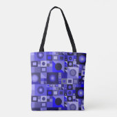 Grafisch blauw kleurrijke liefde voor moderne vrou tote bag (Achterkant)