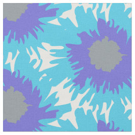 Grafisch blauw paarse enkele poppy art patroon stof