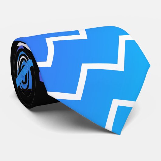 Grafisch blauw stropdas (Opgerold)