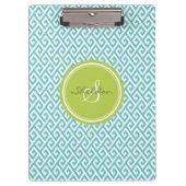 Grafisch blauwgroen abstract geometrisch monogram klembord (Voorkant)