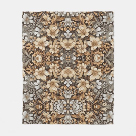 Grafisch bloempatroon in zachte lichte kleuren Ele Fleece Deken (Voorkant)