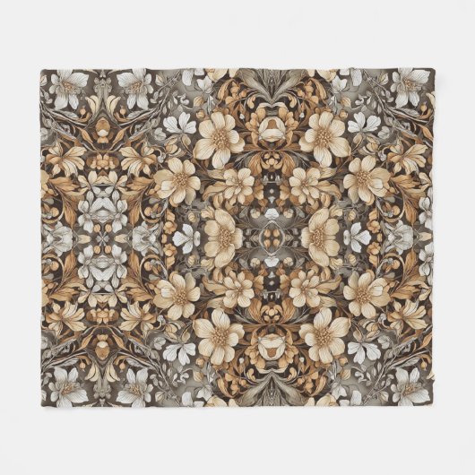 Grafisch bloempatroon in zachte lichte kleuren Ele Fleece Deken (Voorkant (Horizontaal))