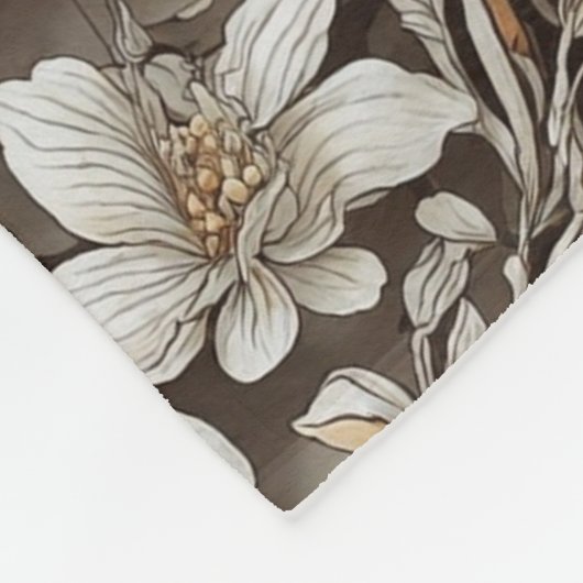 Grafisch bloempatroon in zachte lichte kleuren Ele Fleece Deken (Hoek)