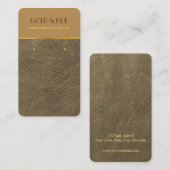 Grafisch bruin goudlederen elegant oorscherm visitekaartje (Voorkant / Achterkant)