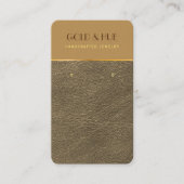 Grafisch bruin goudlederen elegant oorscherm visitekaartje (Voorkant)