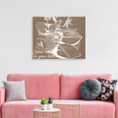 Grafisch bruin van waterlelies canvas afdruk (Insitu (Woonkamer))