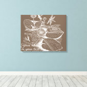 Grafisch bruin van waterlelies canvas afdruk (Insitu (Houten vloer))