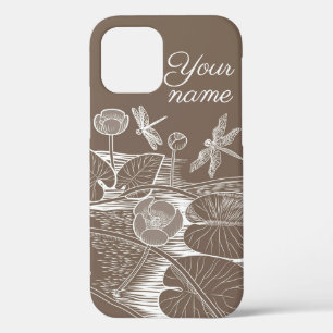 Grafisch bruin van waterlelies Case-Mate iPhone case