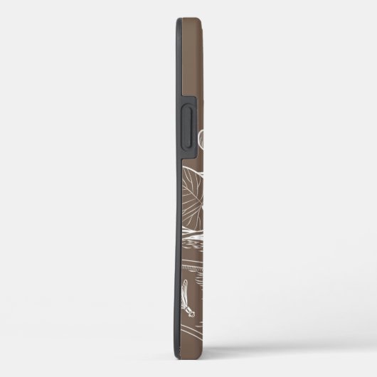 Grafisch bruin van waterlelies Case-Mate iPhone case (Achterkant / Rechts)