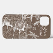 Grafisch bruin van waterlelies Case-Mate iPhone case (Achterkant (horizontaal))