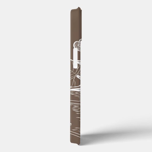 Grafisch bruin van waterlelies Case-Mate iPhone case (Achterkant / Rechts)