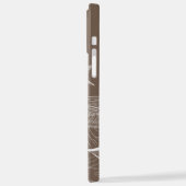 Grafisch bruin van waterlelies iPhone hoesje (Linkerkant)