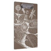 Grafisch bruin van waterlelies klembord (Rechts)