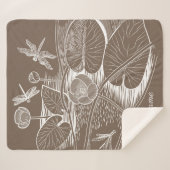 Grafisch bruin van waterlelies sherpa deken (Voorkant (horizontaal))