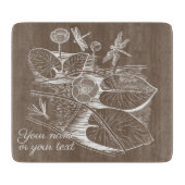 Grafisch bruin van waterlelies snijplank (Voorkant)