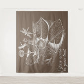 Grafisch bruin van waterlelies wandkleed (Voorkant)