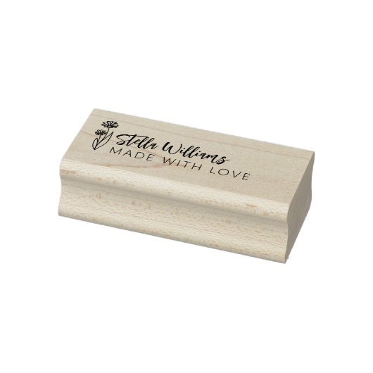 Grafisch Daisy script gemaakt met liefde Rubberstempel (Stempel)