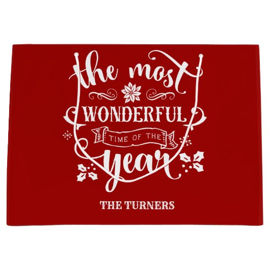 Grafisch de heerlijkste tijd van het Monogram van  Groot Cadeauzakje (Voorkant)