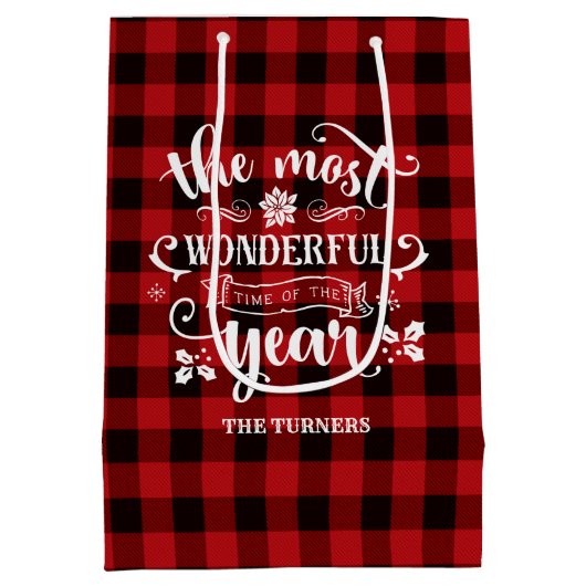 Grafisch de heerlijkste tijd van het Monogram van  Medium Cadeauzakje (Achterkant)