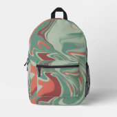 Grafisch design groen oranje bedrukte rugzak (Voorkant)