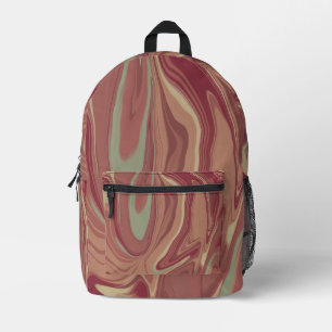 Grafisch design groen oranje bedrukte rugzak