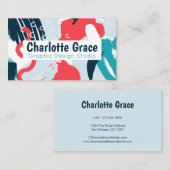 Grafisch Design Paint Splash Persoonlijk Modern Visitekaartje (Voorkant / Achterkant)