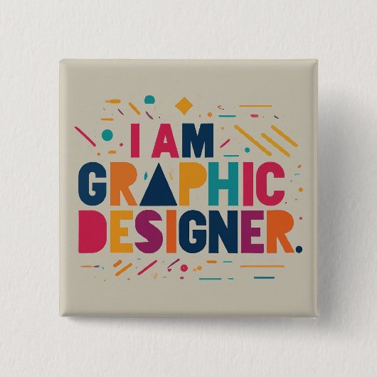 Grafisch Designer Badge (2" x 2") Vierkante Button 5,1 Cm (Voorkant)