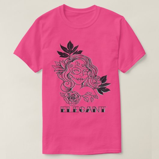 Grafisch draaiende skelet van de vrouw t-shirt (Design voorkant)