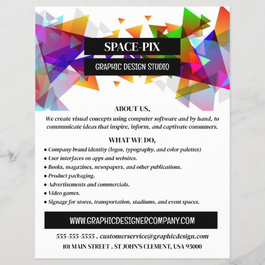 Grafisch driehoeksontwerp, grafisch ontwerp omkere flyer (Voorkant)