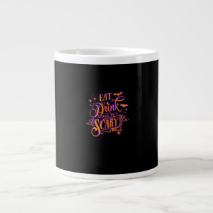 Grafisch Eet Drink En Wees Schrikbarend Halloween  Grote Koffiekop