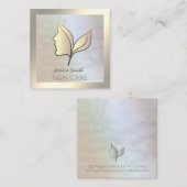 Grafisch elegant meisje vierkante visitekaartje (Voorkant / Achterkant)