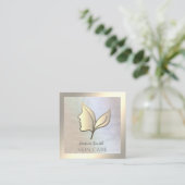 Grafisch elegant meisje vierkante visitekaartje (Staand voorkant)