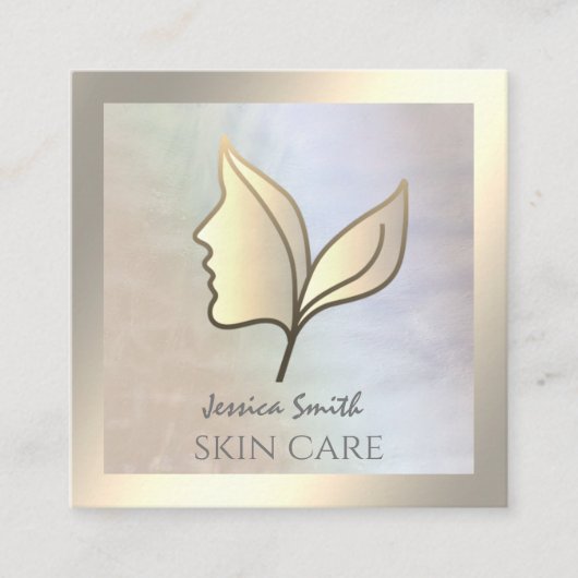 Grafisch elegant meisje vierkante visitekaartje (Voorkant)