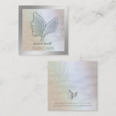 Grafisch elegant meisje vierkante visitekaartje (Voorkant / Achterkant)