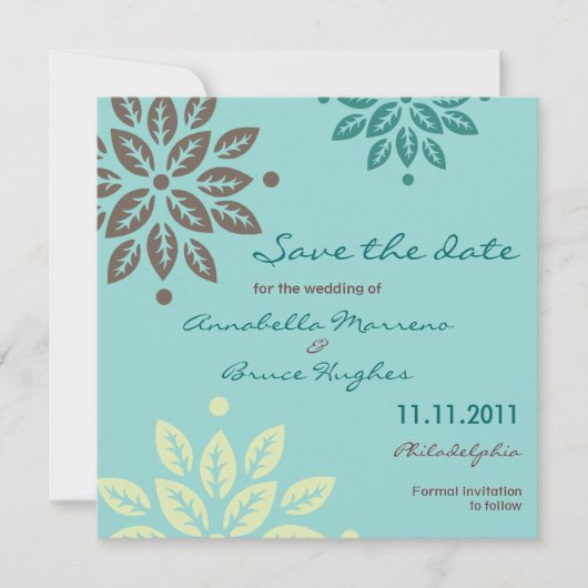 Grafisch Floral sparen de Datum Save The Date (Voorkant)