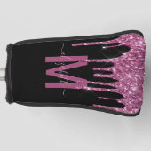 Grafisch frambozenuitstrijkje Glitter Monogram Naa Golfheadcover (Voorkant)