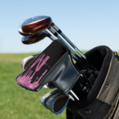 Grafisch frambozenuitstrijkje Glitter Monogram Naa Golfheadcover (Insitu)